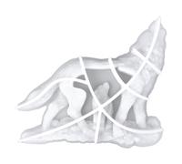 Gatuida Moule Silicone Wolf pour Résine Époxy Modèle Loup Flexible pour Décoration Murale DIY Résistant et Détail Fin