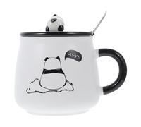 Gatuida Mug à Café en Céramique 400ml avec Cuillère Intégrée Tasse à Lait Panda Créative Gobelet à Boisson pour Petit-déjeuner Maison Bureau