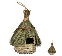 Gatuida Nichoir Tressé en Jonc De Mer Suspendu Panneau D’Alimentation Solide Jardin Extérieur Décoration Naturelle Oiseaux Sauvages