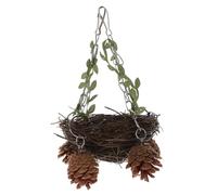 Gatuida Nid Rotin Naturel Suspendu pour Perroquets et Perruches et Balançoire Résistante pour Cage Délevage Oiseau Rotin Small Medium Large