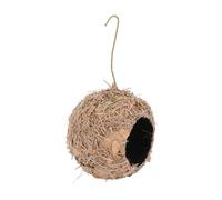 Gatuida Nid Tissé en Paille Suspendu pour Oiseaux, Maison Artificielle Décorative en Fibres Naturelles, Abri Extérieur Jardin Rustique, Refuge Nichoir pour Mésanges et Petits Oiseaux