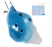 Gatuida Ocarina Céramique Forme Conque Bleue Instrument Débutant Portable Solide et Résistant Cadeau Ocarina pour Garçon Fille et Musiciens