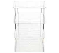 Gatuida Organisateur D'étagère de Bureau Empilable à 4 Niveaux en Plastique | Plateaux Superposés, Compartiments Multiples, Style Moderne Minimaliste, pour Courrier et Livres, Bureau