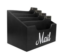 Gatuida Organiseur De Courrier en Matériau Bois Foncé, Comptoir Porte-courrier Et Coffret De Rangement, Corbeille à Courrier Fonctionnelle pour Bureau Et Espace De Travail