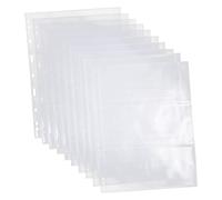 Gatuida Pages Pour Album Billets 9 Trous 280x215 Mm Lot De 10 Recharges Pvc Transparentes Rangement Portable Pour Cartes Et Photos De Voyage