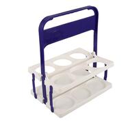 Gatuida Panier à Bière Pliable en Plastique 6 Bouteilles avec Poignée Bleue et Blanche, Porte-Bouteilles Portable pour Transport Facile et Organisation de Boissons, Casier Pratique