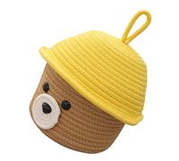 Gatuida Panier De Rangement En Corde De Coton à Couvercle, Panier Polyvalent Décoratif Pour Jouets Et Articles Divers, Usage Maison Bureau Chambre, Design Petit Ours, Conteneur Pratique