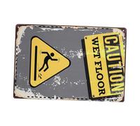 Gatuida Panneau Avertissement Sol Mouillé Solide 30x20 Cm Plastique Rigide Jaune et Noir pour Lieux Publics Signalétique Sécurité Toilettes Hôtel Restaurant