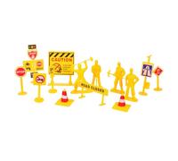 Gatuida Panneau D'Arrêt Panneaux De Transport Panneaux De Signalisation pour Enfant Petit Cône De Signalisation Blocs De Route Jeu Mini en Plastique