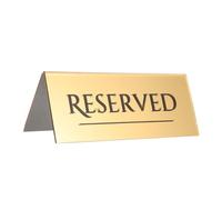 Gatuida Panneau de Table Réservé en Acrylique Doré 17 X 6,5 Cm Chevalet de Table pour Mariage Restaurant et Banquet Panneau Signalétique pour Places Réservées Décoration Élégante