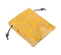 Gatuida Paquet à Bijoux Brodé Doré en Soie 13X16 Cm Pochette à Cordon pour Rangement de Colliers Bracelets Petits Objets pour Voyage et Organisation