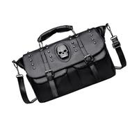 Gatuida Paquet Bandoulière Tête de Mort Noir Pu, Célébration Halloween | Pochette Épaule Réglable, Compartiment Frontal pour Petits Objets, Style Personnalité, Jeune Public