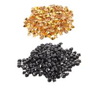 Gatuida Paquet De 2 Décorations Acryliques Noir et Or Strass Flatback Résistants pour Vases Boîtes à Maquillage et Confettis Brillants pour Mariage et Noël
