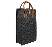 Gatuida Paquet Fourre-Tout pour Bouteille De Vin en Cuir PU Réutilisable, Motif à Carreaux, Portable pour Fête Et Présent, Compatible Bouteilles De Vin Rouge, 2 Emplacements