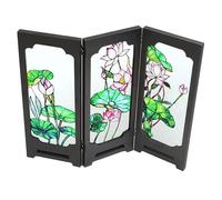 Gatuida Paravent Décoratif de Bureau Asiatique en Acrylique 1 Pièce, Mini Cloison Pliable Feng Shui, Séparateur Compact pour Table, Décoration du Nouvel an Chinois, Ornements de Bureau