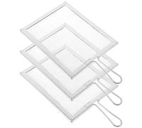Gatuida Passoire Métallique Carrée en Acier Inoxydable 3pcs Poignée Confortable pour Tamisage Précis de Glaçure et Argile en Atelier de Céramique
