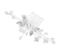 Gatuida Peigne à Cheveux en Pâte Polymère Fleurie Accessoire Bohème Argenté pour Mariage Épingle Latérale pour Demoiselle D’honneur Bijou Cheveux Femme Chignon des Invitées