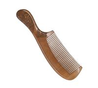 Gatuida Peigne à Cheveux Facile à Transporter en Bois de Pêcher Sculpté Double Face Motifs Classiques Élégants Manche de 21 Cm, Surface Lisse pour Femmes