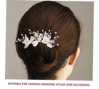 Gatuida Peigne à Cheveux Fleur pour Mariée avec Perles et Céramique Accessoire de Mariage Élégant pour Coiffure Nuptiale Décoration Confortable et Artisanale