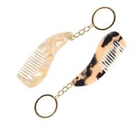 Gatuida Peigne Porte-clés En Acétate Mini, Petit Peigne De Poche Léger Pour Coiffure, Entretien Barbe Et Cheveux, Pour Paquet à Main Femme Et Voyage, Pendentif Décoratif Attache Dorée