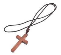 Gatuida Pendentif Croix Bois de Santal Homme Femme Collier Vintage Spirituel Confortable Sans Irritation Cadeau Significatif pour Église et Fête de Pâques
