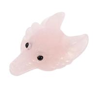 Gatuida Pendentif Tête de Loup Cristal de Quartz Rose Sculpté Main Accessoire Bijoux DIY Unique et Poli pour Créations Artisanales