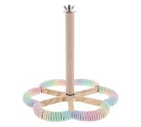 Gatuida Perchoir Rotatif en Bois pour perroquets, idéal pour Les Cages à Oiseaux. Jouet interactif Qui Tourne sur Lui-même et Qui Convient aux perruches, calopsittes et inséparables. Motif Floral.