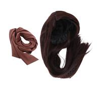 Gatuida Perruque Pirate Marron avec Foulard Ensemble Cosplay pour Fête Accessoires de Costume pour Halloween pour Homme et Femme