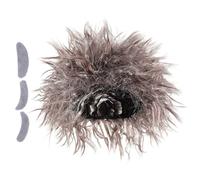 Gatuida Perruque Scientifique Folle avec Moustache et Sourcils Accessoire Costume Vieil Homme Marron pour Garçon Fille et Adultes Halloween Cosplay et Fêtes