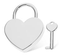 Gatuida Petit Cadenas Forme de Cœur avec Clé pour Couples Verrouillage de Bijoux et Bagages et Compact pour Voyages et Souhaits Argentée