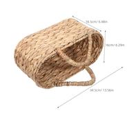 Gatuida Petit Panier Ovale Tressé Main en Jonc de Mer avec Poignée Souple Panier de Rangement Naturel pour Fruits et Légumes Cabas Portable Cuisine et Courses Respirant