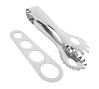 Gatuida Pince Spaghetti Acier Inoxydable avec Mesureur Ustensile de Service Pâtes Kit Polyvalent pour Contrôle Portions et Service Nouilles