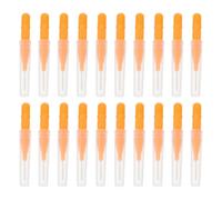 Gatuida Pinceau à Sourcils Multifonction 20 Pièces Capuchon Spooly Orange, Brosse Interdentaire en Nylon pour Maquillage et Soins des Sourcils Quotidien
