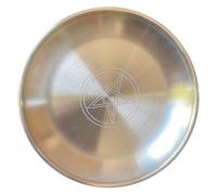 Gatuida Plateau Décoratif Pentacle en Acier Inoxydable Doré Plaque Rituelle Chamanique Ronde Unique Accessoire pour Cérémonie Spirituelle et Pratique du Yoga Objet de Décoration