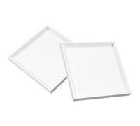 Gatuida Plateau en Bois Blanc Artisanal 2 Pièces Carré 20x20 Cm Multifonction pour Service de Thé, Présentoir à Desserts et Rangement Décoratif la Cuisine Salon
