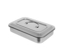 Gatuida Plateau Inox Carré avec Couvercle Boîte Désinfectante Acier Inoxydable pour Instruments Bac Ongles Professionnel Usage et et Antirouille
