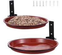 Gatuida Plateforme Abreuvoir Oiseaux Double Fonction Extérieur avec Bain et Mangeoire Montage Mural ou Arbre pour Jardin et Terrasse