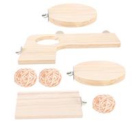 Gatuida Plateforme en Bois Multi-Usage pour Hamster Nain Et Petits Rongeurs, 4 Pièces Accessoires pour Cage, Étagère Stable Et Suspendue, Habitat Et Jeu pour Perruches Et Écureuils