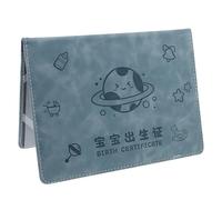 Gatuida Pochette de Protection Étanche en PU pour Certificat de Naissance Bébé Format Adapté Couleur Vintage Bleu-Vert Protège-Documents Naissance Rangement Organisé pour Voyage et