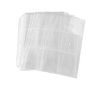 Gatuida Pochettes de Reliure pour Album Photo 50 Pcs Pages Transparentes 11 Trous Format A4 9 Compartiments Pochettes Photo en Plastique pour Rangement Cartes 3 Pouces
