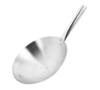 Gatuida Poêle Wok Robuste 24cm En Acier Inoxydable Inox Anti-rayures Pour Cuisinière à Gaz Cuisson Multifonction Ustensile Cuisine Domestique