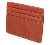 Gatuida Porte-Cartes Grains en PU Marron, Pochette Résistante pour Cartes D'identité et Crédit, Mince et Compact, Homme, Usage Quotidien au Travail ou Sorties, Format Business Élégant
