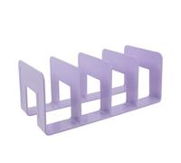 Gatuida Porte-classeur de Bureau à Quatre Compartiments en Abs pour École | Organiseur Violet, Cloisonnement Multi-grilles, Panneau Arrière Agrandi, Coins Arrondis, Support Stable