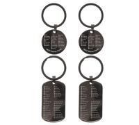 Gatuida Porte-clés en acier inoxydable avec tableau du code Morse (lot de