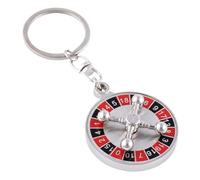 Gatuida Porte-clés Rotatif Métallique Mini Roulette Russe Pour Paquet à Dos Femme Argenté Créatif Décoration Suspendue Présent Original Jeux