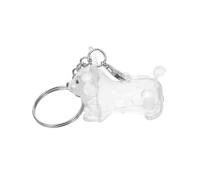Gatuida Porte-clés Souvenir Chien Forme Bocal Transparent pour Poils Animaux Boîte Commémorative Pratique pour Collection de Fourrure Cadeau Émotionnel pour Propriétaires de Chiens