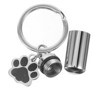 Gatuida Porte-clés Urne Cendre mémorial Ornement Patte Mini Pendentif commémoratif urne Pendentif urne cendrier pour Chien Porte-clés en frêne Pendentif clé en frêne Acier au Titane Silver