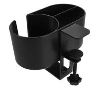 Gatuida Porte-Gobelet de Bureau Amovible avec Crochet pour Casque Audio Organiseur Multifonction avec Porte-Stylo Intégré Support de Rangement Compact Noir pour Bureau et Gaming