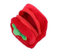 Gatuida Porte-Monnaie Peluche Fraise Kawaii pour Fille Pochette Monnaie avec Fermeture Éclair et Chaîne Organiseur Câbles et Protection à Lèvres Petit Portefeuille Mignon Peluche