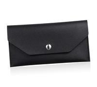 Gatuida Portefeuille Enveloppe en Cuir PU Noir, Paquet D'argenté Compact, Portefeuille Long pour Femme, Léger et Pratique, Usage Quotidien et Budget, Format Réutilisable